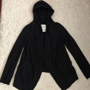 Aeropostale Black Hooded Cardigan Size S